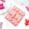 Bear Silicone Mold Cute Cartoon Animal Chocolate Cake Baking Mould Kitchen Baking Tool Kids Complementary Food Tools