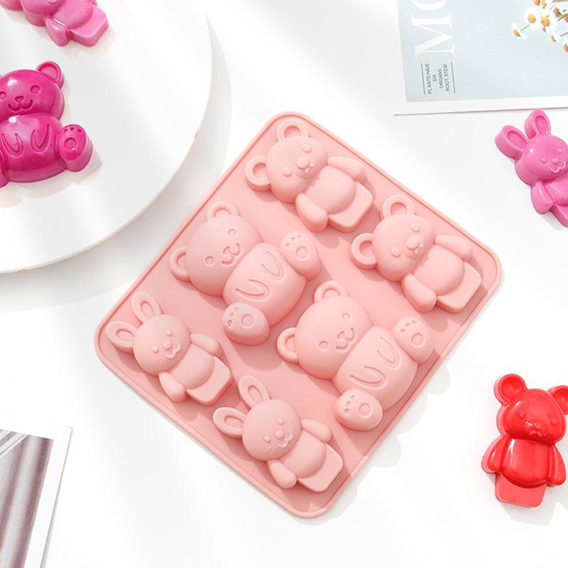 Bear Silicone Mold Cute Cartoon Animal Chocolate Cake Baking Mould Kitchen Baking Tool Kids Complementary Food Tools