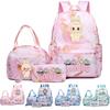 3Pcs/set Cute Printed Backpack Lunch Bag Pencil Case Teenager Boy Girl Knapsack Student Zimomo Schoolbag Women Travel Bag Gift