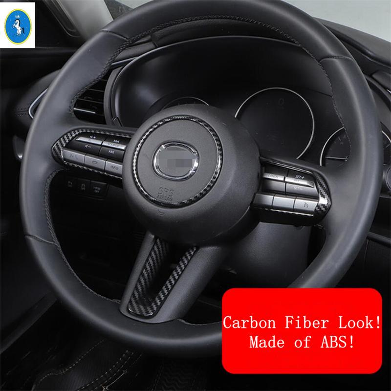 Car Steering Wheel Gear Shift Button Frame Cover Trim Fit For Mazda CX-50 2024 Red / Carbon Fiber Interior Accessories