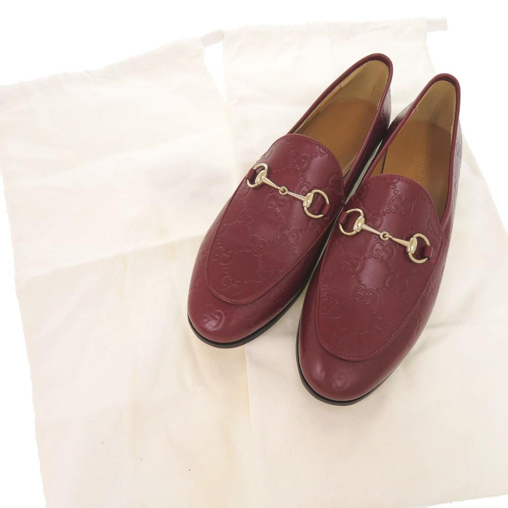 Б/у ОРИГИНАЛЬНЫЕ лоферы GUCCI 786016 Jordaan Horsbit Guccissima Кожаная обувь Бордовый