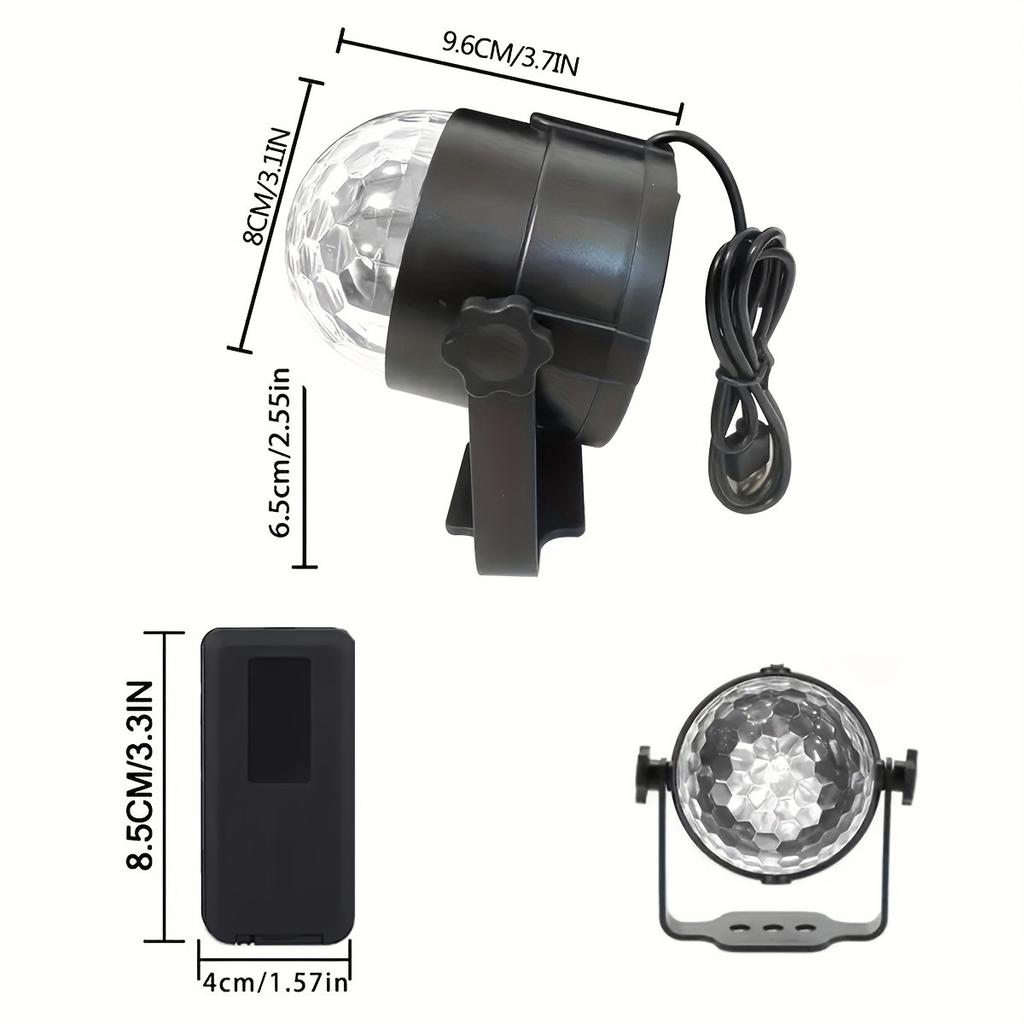 1 шт. Диско-шар DJ Ночные огни, Звукоактивированная RGB Вращающаяся Сценическая Стробоскопическая Лампа Для Домашней Комнаты Декор на День Рождения Свадебные Танцевальные Вечеринки