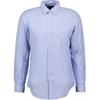 Polo Striped Point Collar Single-Breasted Long Sleeve Shirt Men Shirts Blue White 710873446-001