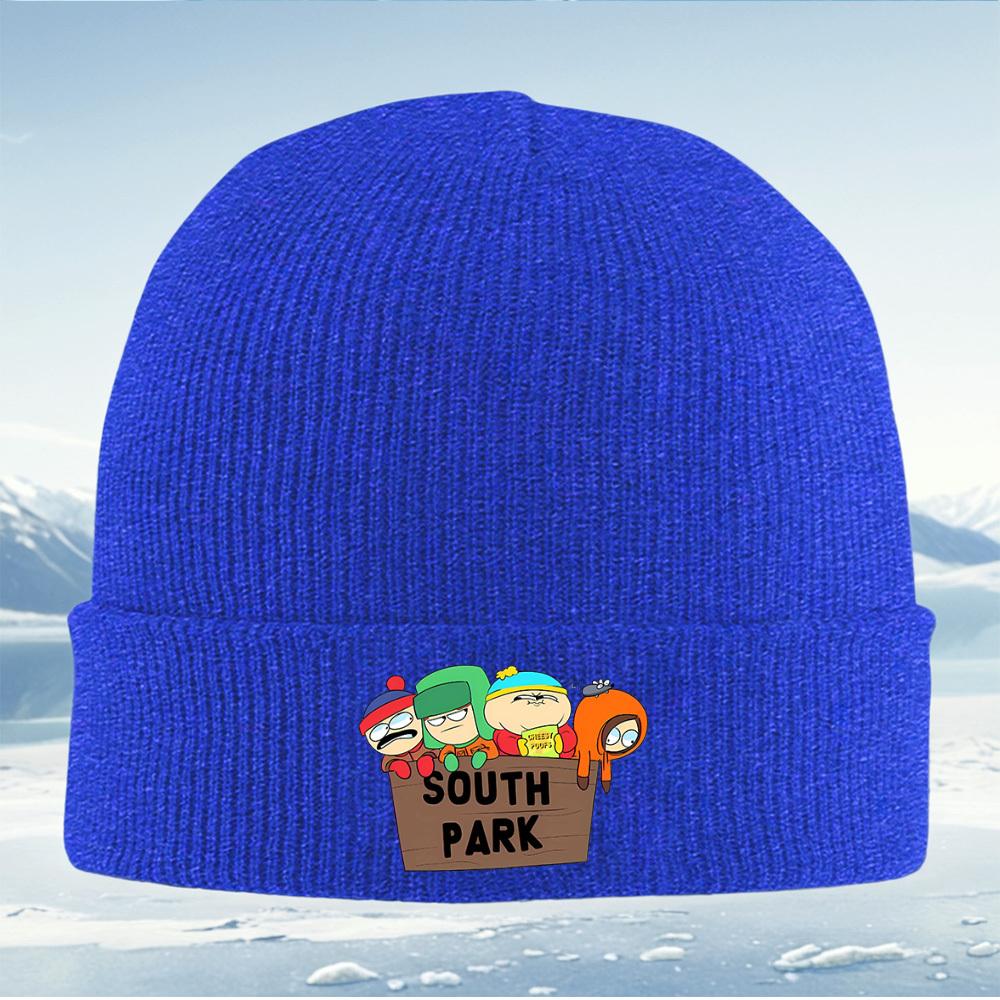 South Park cartoon characters hold board Men Women Unisex Knitted Hat Beanie Pullover Cap Winter Thermal Warm Christmas Outdoor