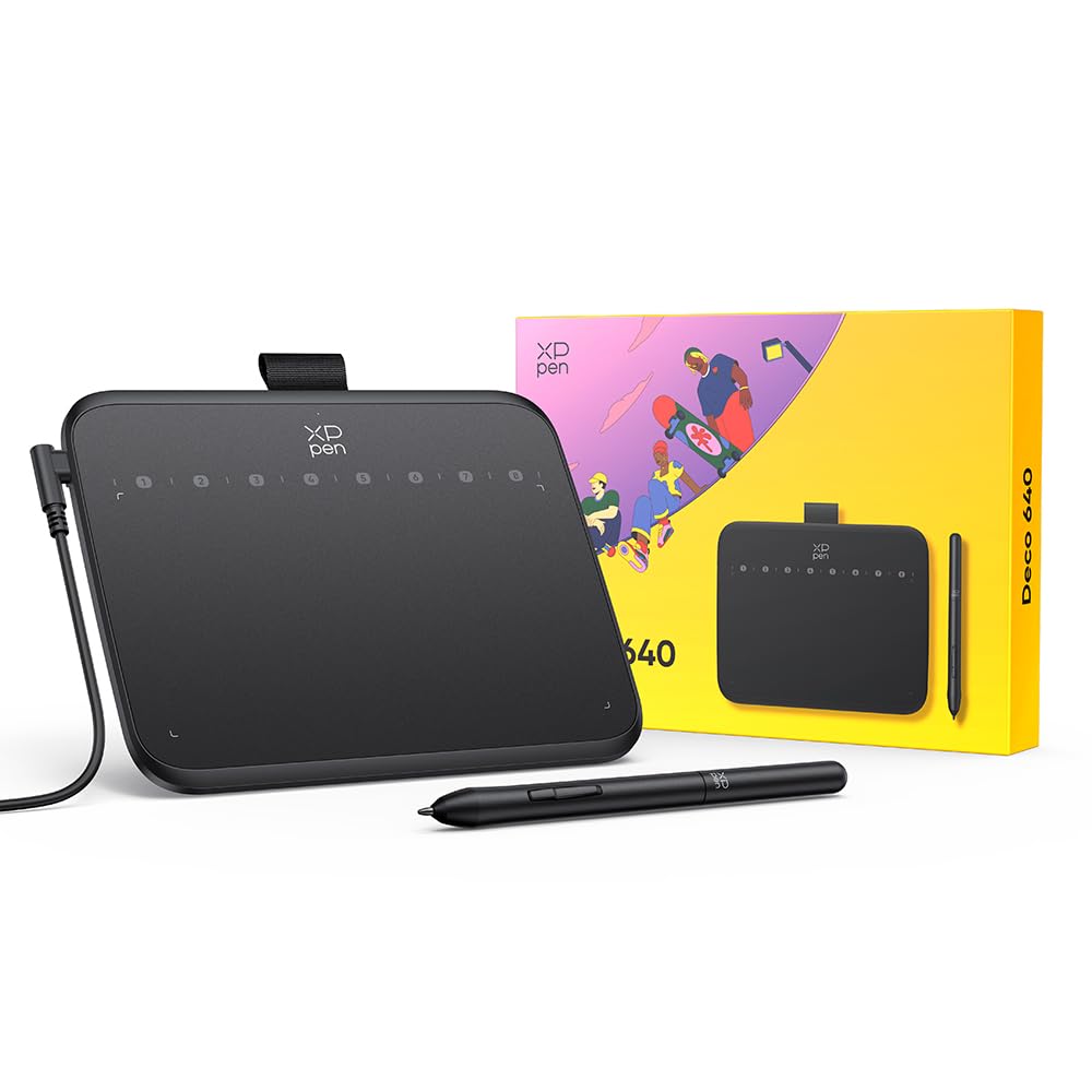XPPen Pen Tablet with Tilt 8 Shortcut Dedicated to Compatible with Chrome OS and Model for Illustration and Drawing 6-inch Detection, Battery-Free