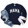 Mama Varsity Sweatshirt Mom Life Hoodie Super Mom Shirt Mother's Day Tops Women Fashion Crewneck Sweatshirts