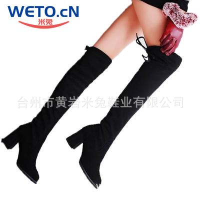 Сексуальные модные ботфорты на толстом высоком каблуке с острым носком, женские больших размеров, фланелевые ботинки Мартина на шнуровке