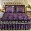 Однотонный бархатный стеганый покрывало на кровать King Size, утолщенное плюшевое, защитная накидка-юбка для кровати, мягкое, комфортное