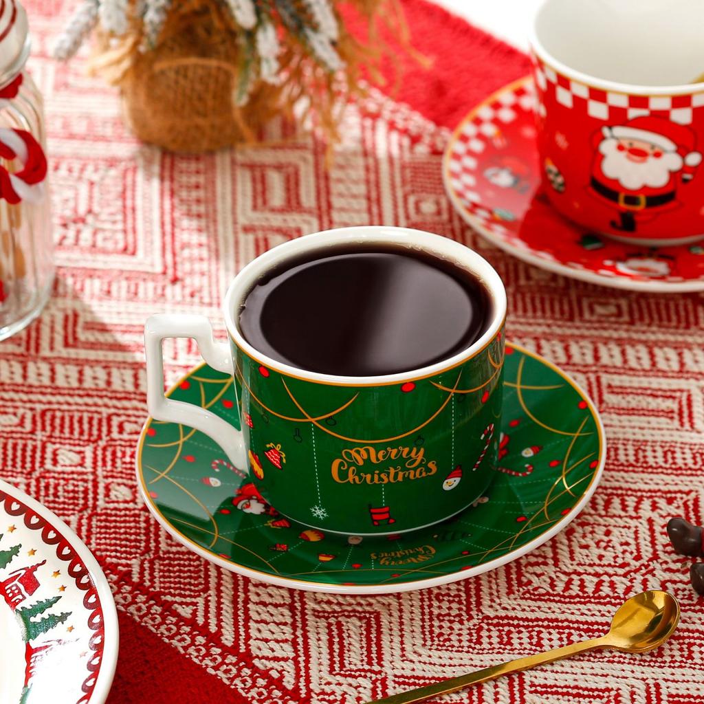 Набор новых рождественских подарочных кофейных чашек с ложками, высококлассные парные чашки для воды, сувенирный подарок, маленькая подарочная чашка для девочек