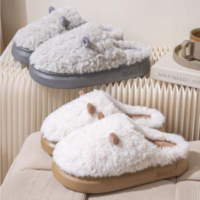 Хлопковые тапочки женские осенне-зимние новые милые домашние теплые нескользящие парные домашние плюшевые хлопковые шлепанцы мужские