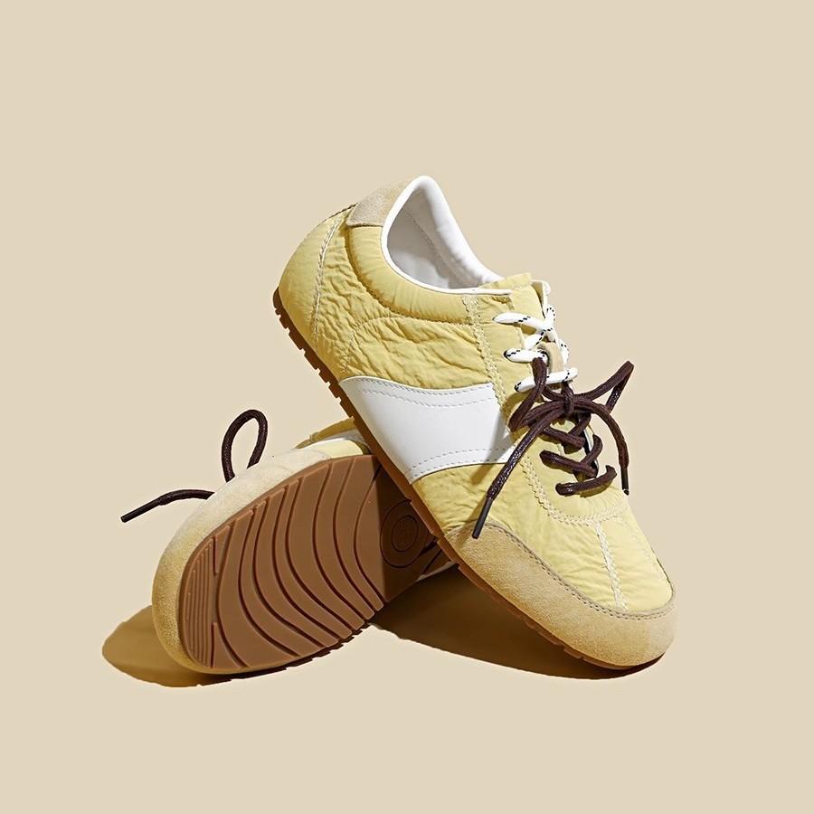 Кроссовки женские в стиле балеток с плоской подошвой в стиле ретро, немецкие, новые, 2025 года, дышащие и легкие, с двойной шнуровкой, в цвет кэжуал Forrest Gum