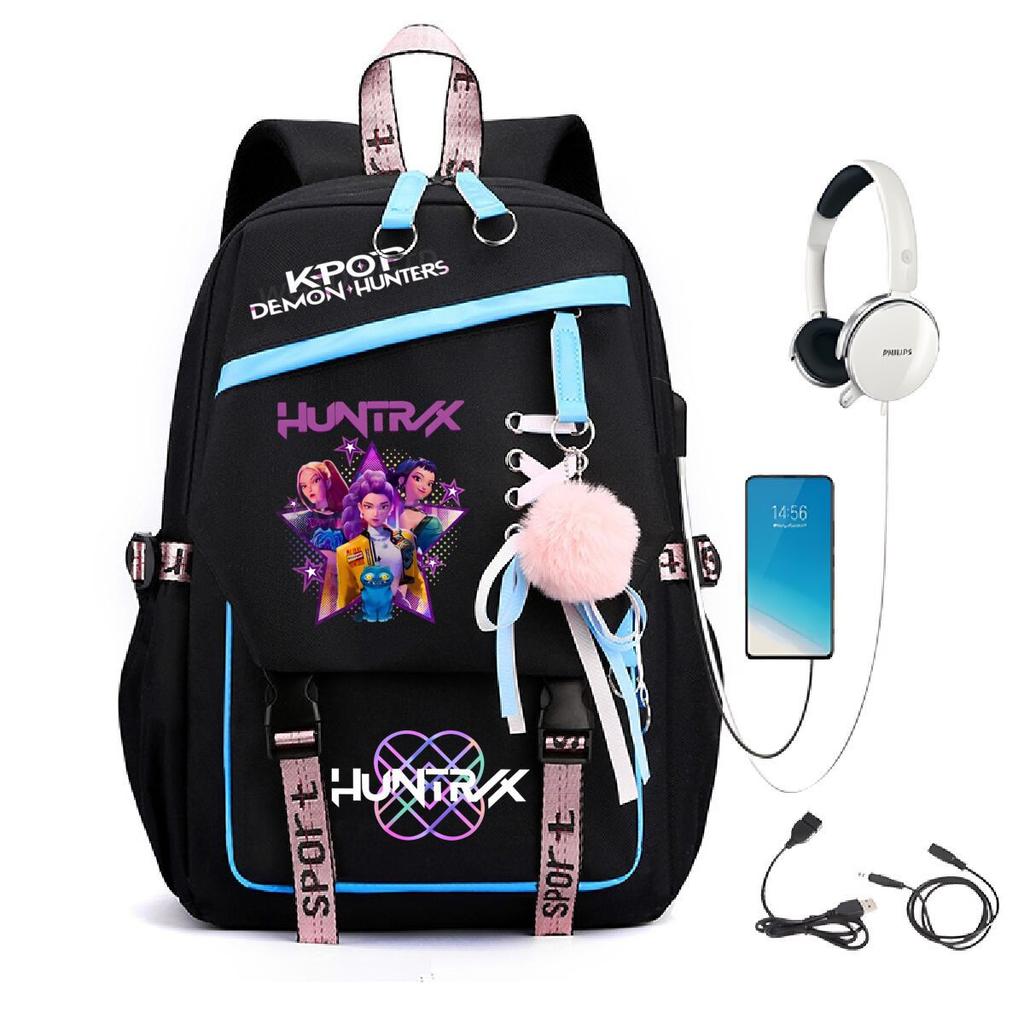 Рюкзак в стиле колледжа, в тренде, охотник на ведьм, корейская версия, многофункциональный, USB, большой вместимости, студенческая сумка