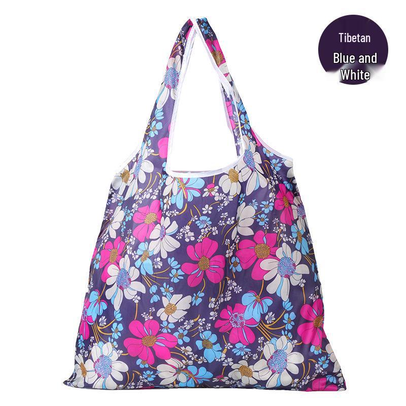 Экологичная складная сумка большой вместимости для покупок и хранения - Креативная портативная сумка с принтом