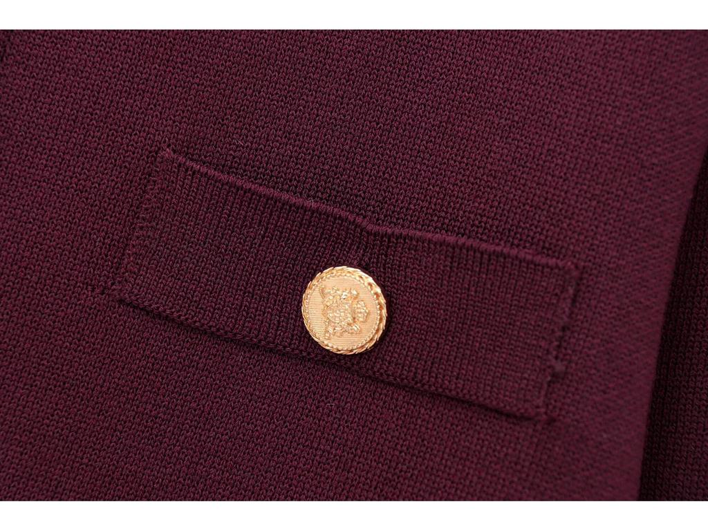 Женский однобортный вязаный кардиган с круглым вырезом в европейском и американском стиле - модный универсальный дизайн, модель #1822106