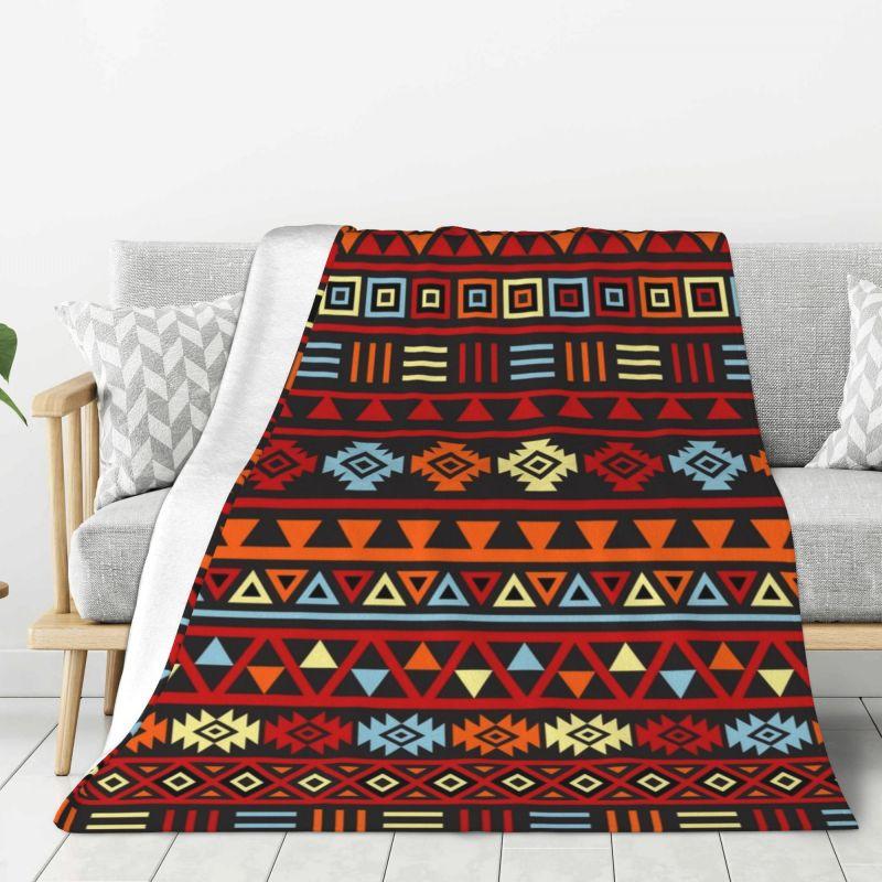Индивидуальные 3D-печатные одеяла с tribal-узором коренных американцев Навахо, дышащие, мягкие, фланелевые, зимние пледы для дивана, автомобиля, кровати