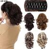 Синтетические 12-дюймовые короткие заколки в хвост, волнистые заколки для наращивания волос, темные хвостики для женщин, повседневная одежда