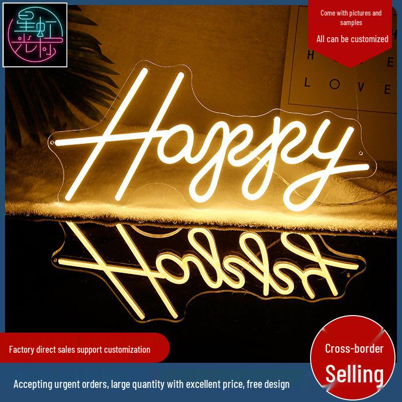 Трансграничный светодиодный неон: Наружные/Внутренние Декоративные Светящиеся Буквы для Стен Инфлюенсеров