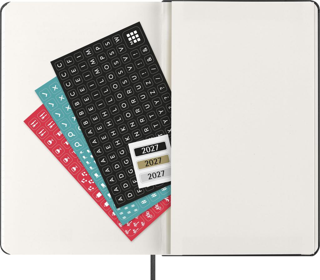 Moleskine 2027 Еженедельник Январь 12 Большой Размер x Черный DHB12WN3Y27 Дневник, Начало, Месяцы, (13см 21см), Твердый переплет,