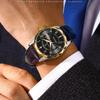 2024 Новый тренд, модные роскошные мужские часы, светящиеся водонепроницаемые часы с двойным календарем, ультратонкие кожаные мужские часы с автоматическим механизмом, украшенные бриллиантами