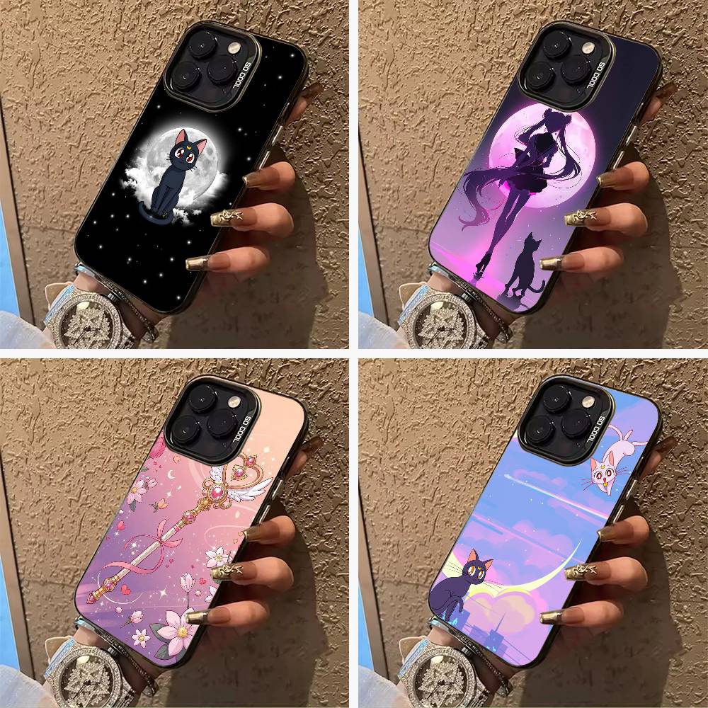 S-Sailor- Moon Phone Case For IPhone17 16 11 12 13 14 15 16 Pro Max Plus Cover Colored Silver Funda Bumber