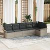 VidaXL 6-Piece Garden Sofa Set with Cushions Light Grey Poly Rattan 3345382