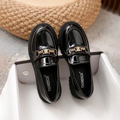 668-30 маленькая ветровка кожаные туфли толстый каблук платформа лоферы женские большой размер женская обувь