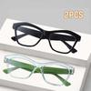 2PCS Full-Frame Cat Eye Presbyopic Glasses Blue Light Blocking Reading Eyewear Fashion Care of Eyes for Men And Women