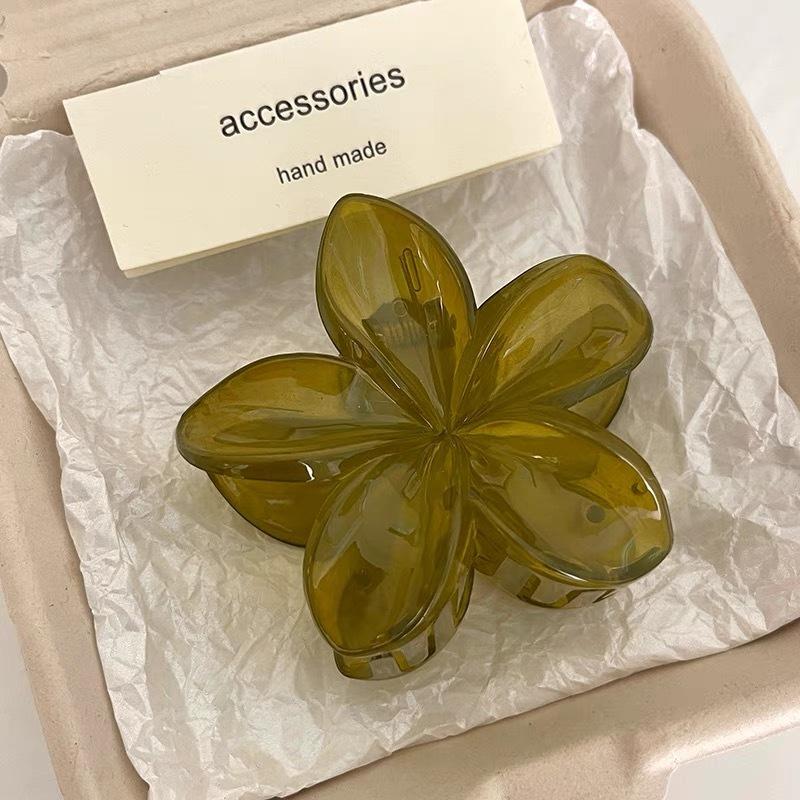 Модная заколка для волос в виде цветка для женщин, гавайская акриловая большая заколка для волос в виде крабовой заколки кофейного цвета в виде акулы, головной убор, аксессуары для волос