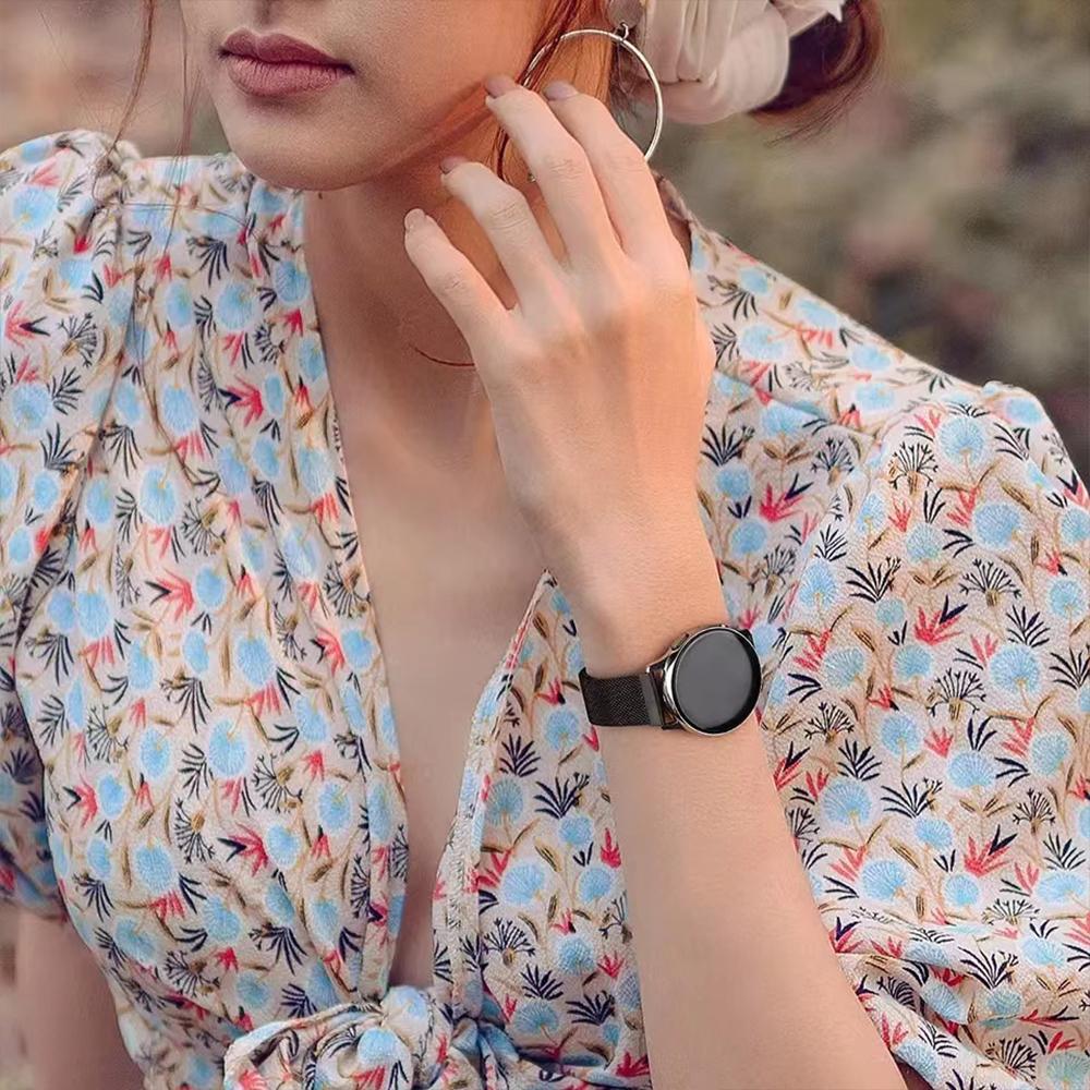 22 мм 20 мм Миланский ремешок для Samsung Watch 3/4/5/Active 2 Магнитный браслет из нержавеющей стали для Huawei Watch 3/GT 2/Amazfit GTR