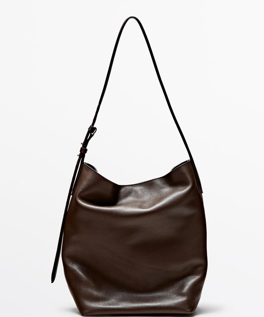 Massimo Dutti Napa Leather Bucket Bag