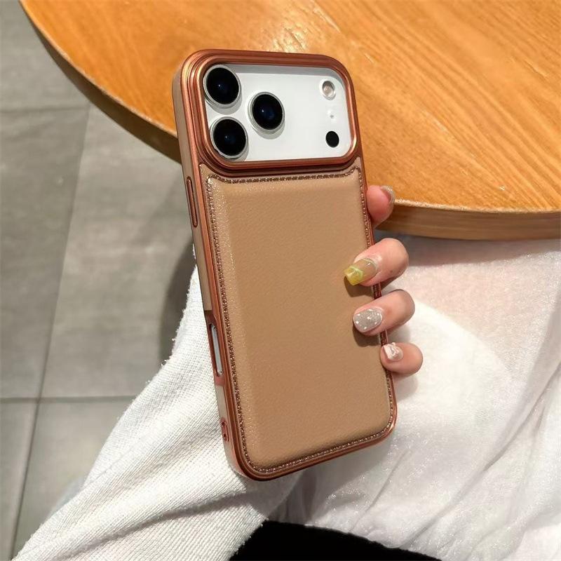 Роскошный однотонный чехол из искусственной кожи для iPhone 17 Pro Max 17 Pro 17 16 15 14 13 12 11 с защитным бампером и задней панелью
