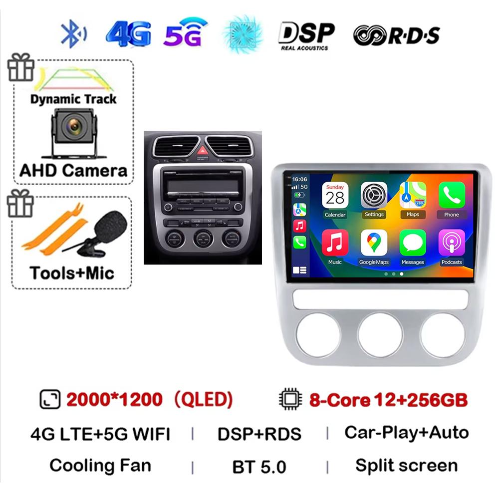 Android 14 для volkswagen vw scirocco eos 2009-2014 автомагнитола carplay Мультимедиа автоматическое головное устройство GPS-навигация стерео