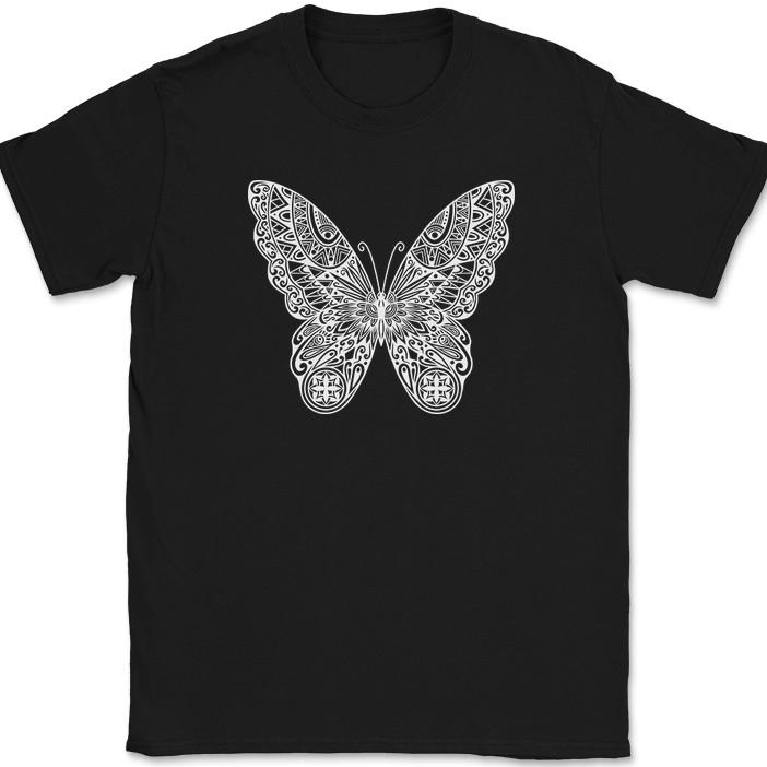 Butterfly Mandala T-Shirt Beautiful Pattern Insect Graphic Gift Tee