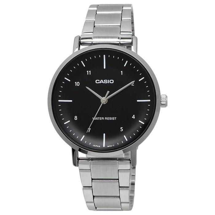 Женские аналоговые кварцевые часы Casio LTP-VT03D-1B, Черный металлический ремешок