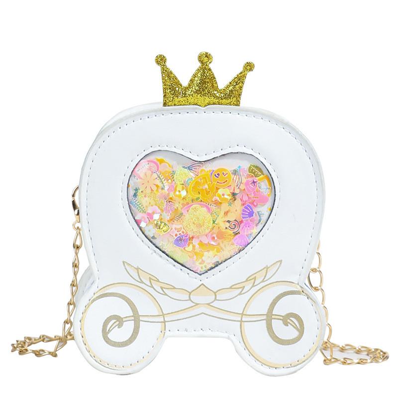 Милая детская сумка через плечо «Корона принцессы» с пайетками для девочки для повседневного использования