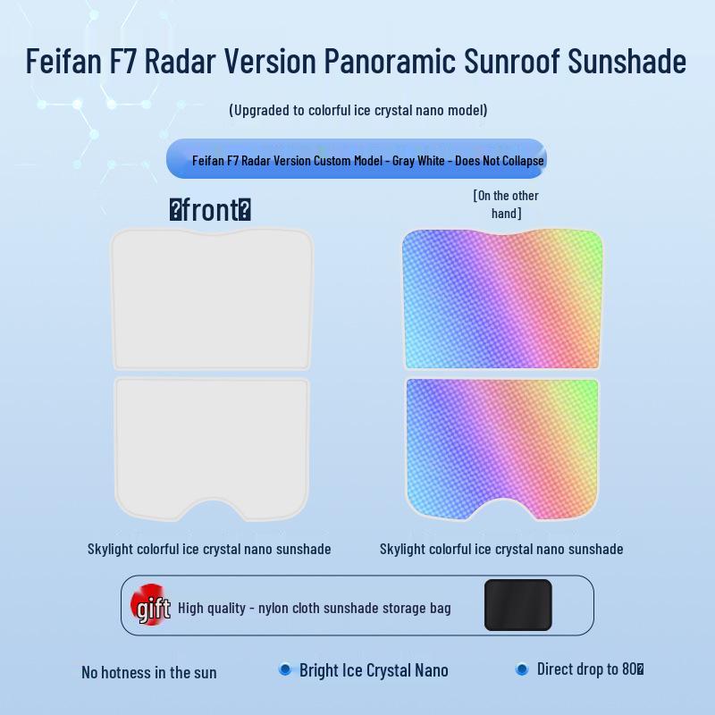 Feifan 23 Model F7 Radar Sunroof Ice Crystal Sunshade: Heat Insulation & Privacy Board.