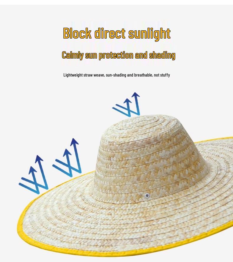 Farmer's Wide Brim Sun Hat: Outdoor Travel, Summer Protection, Tea Picking, Coolie Fishing Hat