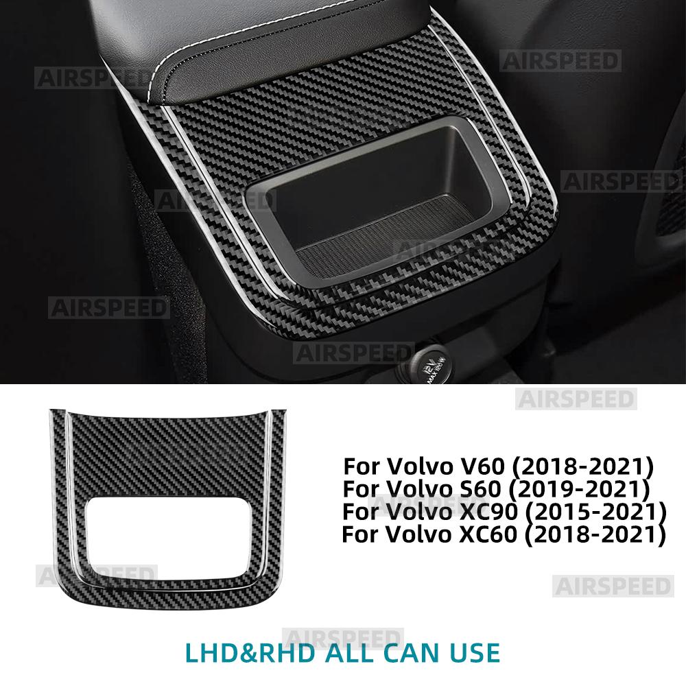 Carbon Fiber Rear Storage Box Cover for Volvo XC60 XC90 V60 S60 2019-2021