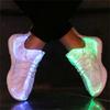 Size 25-46 New Summer Led Fiber Optic Shoes for Girls Boys Men Women USB Recharge Glowing Sneakers Man Light Up Shoes