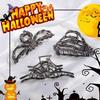 3PCS Black Spider Web Skeleton Hand Skull Hair Claw Clips for Women And Girls, Hiphop Metal Large Medium Size for Thick Thin Hair