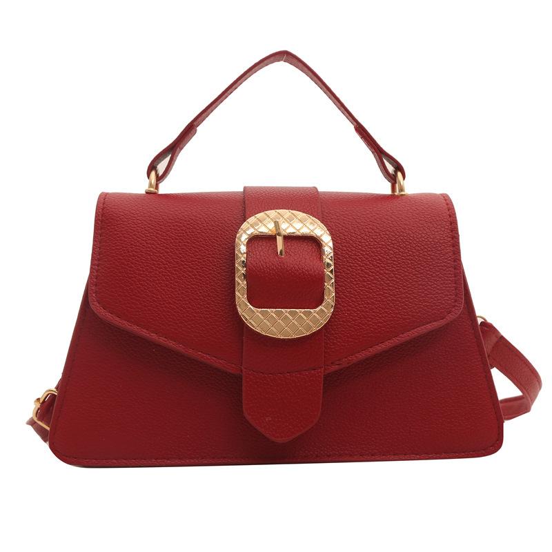 Bags Fashion Small Square Bags Niche Versatile Shoulder Bags Textured Hardware Messenger Bags