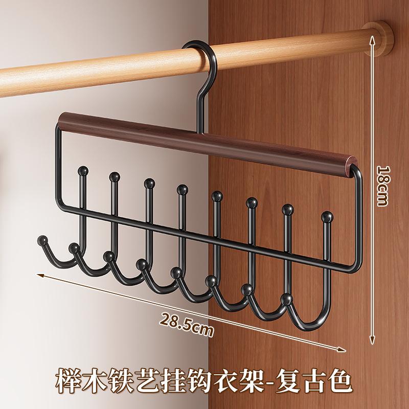 3pc Versatile Wooden Hat Organizer Rack with Hooks Caps Belts Ties Storage Space-Saving Home Retail Display Clothes Storage