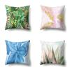 Polyester Pillowcase Ins Style Plant Flowers Nordic Printed Peach Leather Velvet Cushion Cover Sofa Waist Cushion Cover