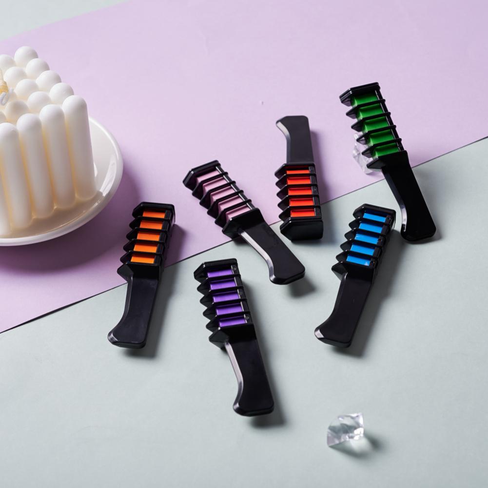 6 цветов, одноразовая краска для волос, мини-расческа для краски для волос, краска для волос, мел, мини-краска для волос, быстродействующий инструмент для укладки волос