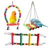 Игрушка для птиц Набор из 3 штук Игрушка для птиц Волнистый попугай Попугай Качели Птичья игровая площадка Подвесной тип Комбинация игрушек Полка Стойка