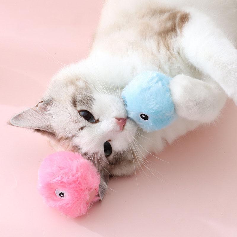 Умные игрушки для кошек, интерактивный мяч, плюшевая электрическая обучающая игрушка с кошачьей мятой, котенок, сенсорное звучание, продукт для домашних животных, игрушка-писк, мяч, товары для кошек