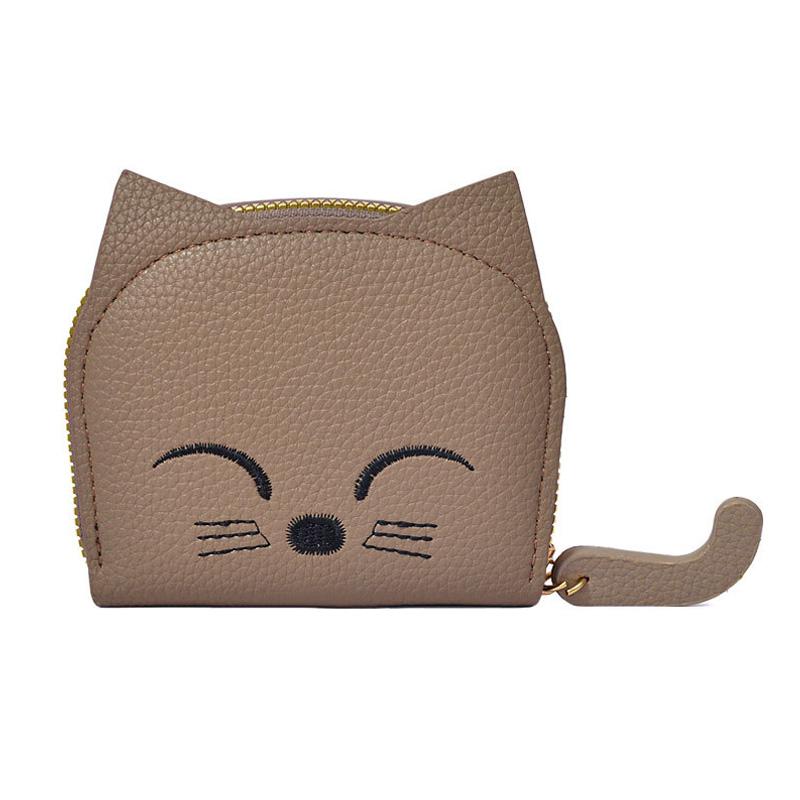 Кошелек на молнии с изображением кошки, легкий, многофункциональный, мини-держатель для кредитных карт, стильный женский кошелек для модных женщин