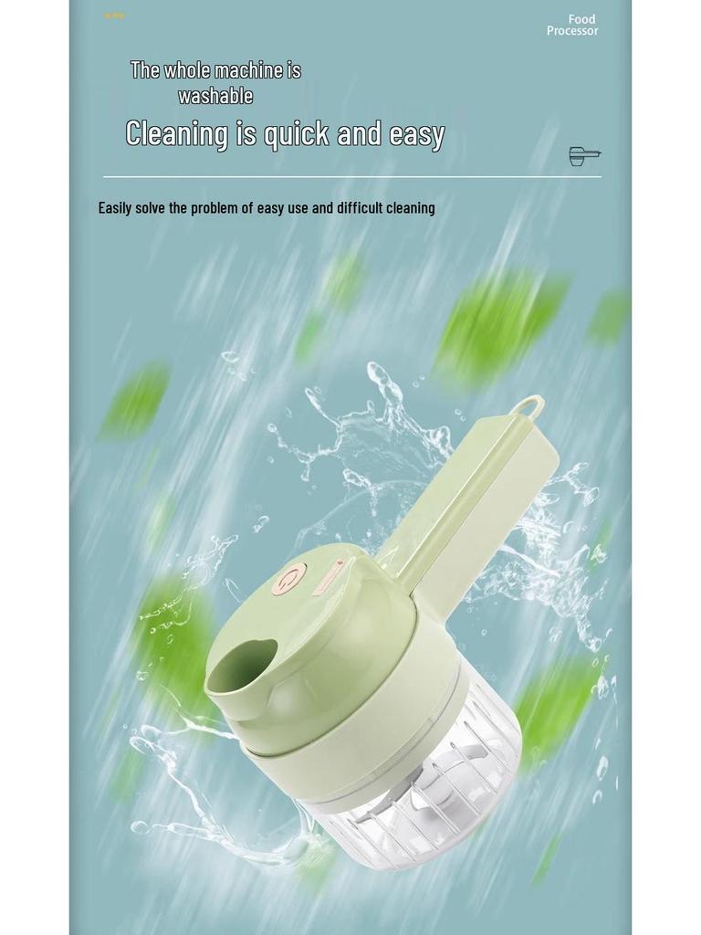 Электрический ручной измельчитель овощей и детского питания второго поколения - Многофункциональная чеснокодавилка и мясорубка