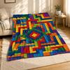 Colorful Building Blocks Coral Fleece Blanket Mosaic Decor