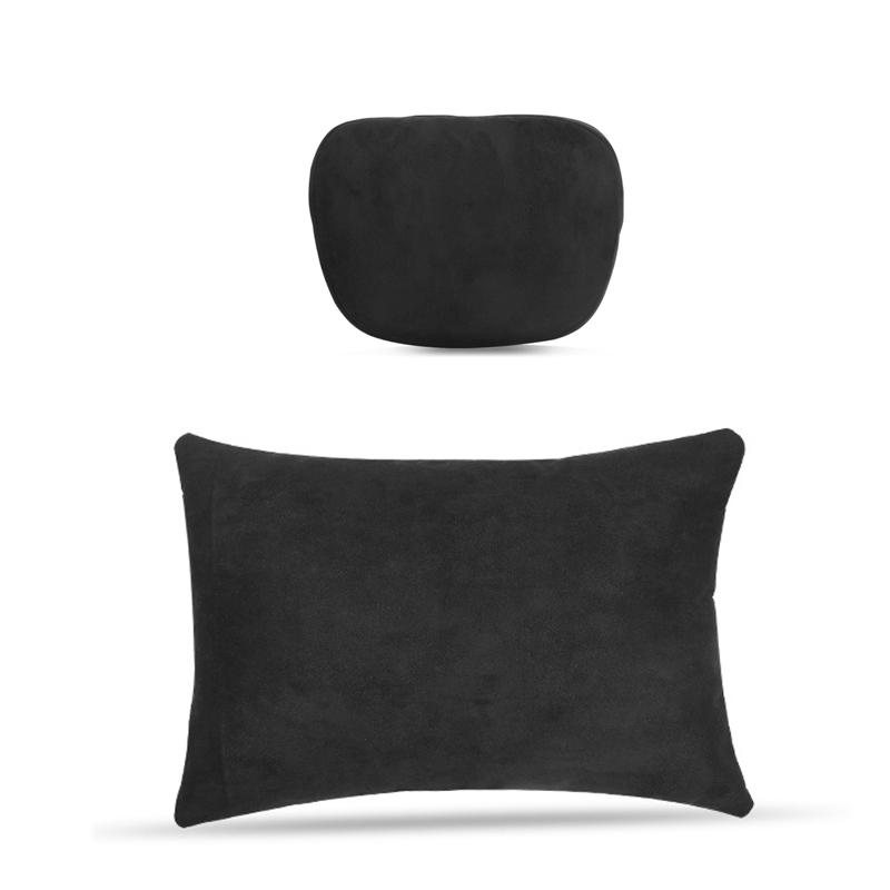 Для Tesla Model 3 Y Флокированная/кожаная подушка для шеи на сиденье автомобиля, мягкая подушка с эффектом памяти, подголовник, поясничная поддержка, универсальная